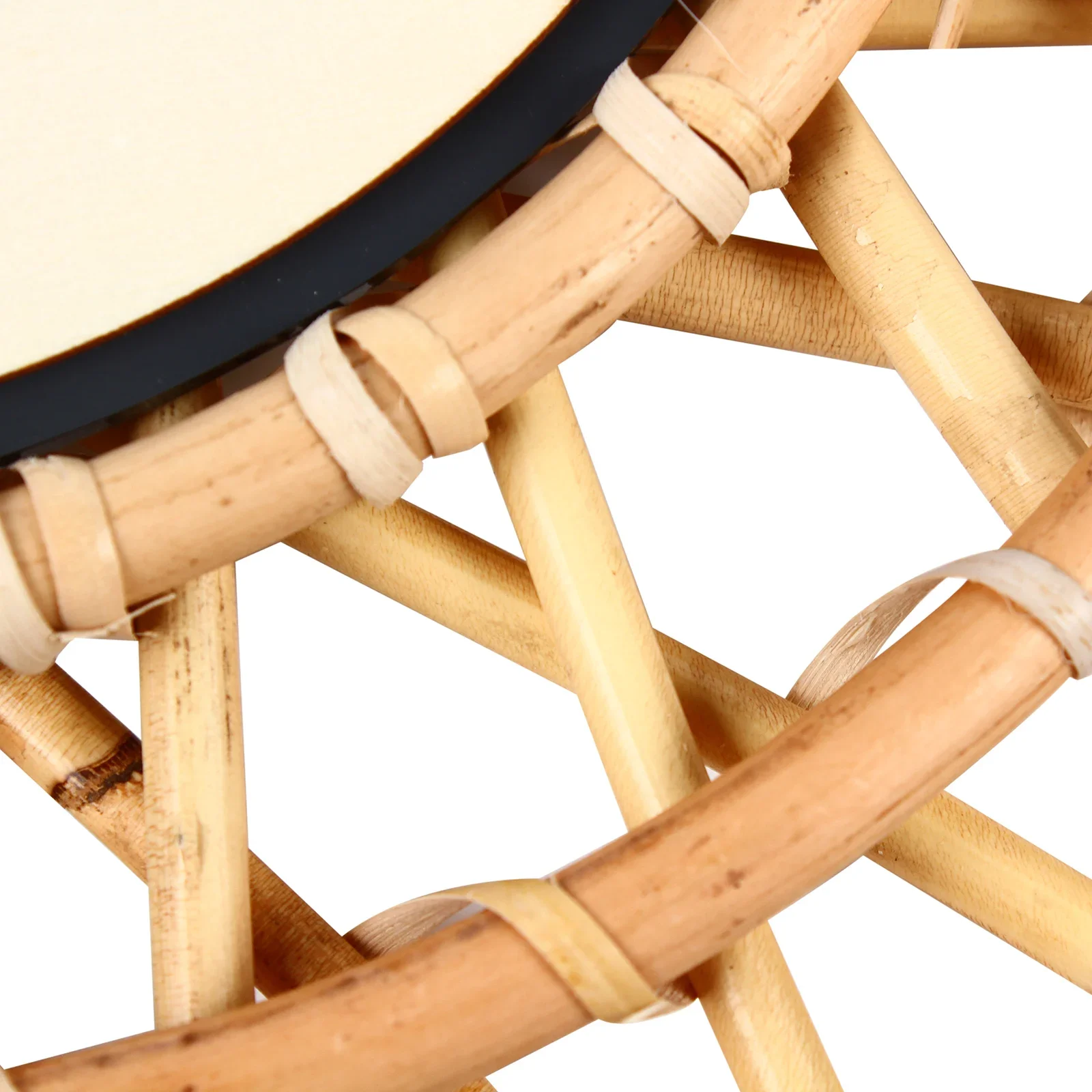 40 cm Rattan runder Wand-Boho-Spiegel für Wanddekoration, kreativer nordischer Stil für Schlafzimmer, Wohnzimmer, Esszimmer, Holzfarbe – Detail 5