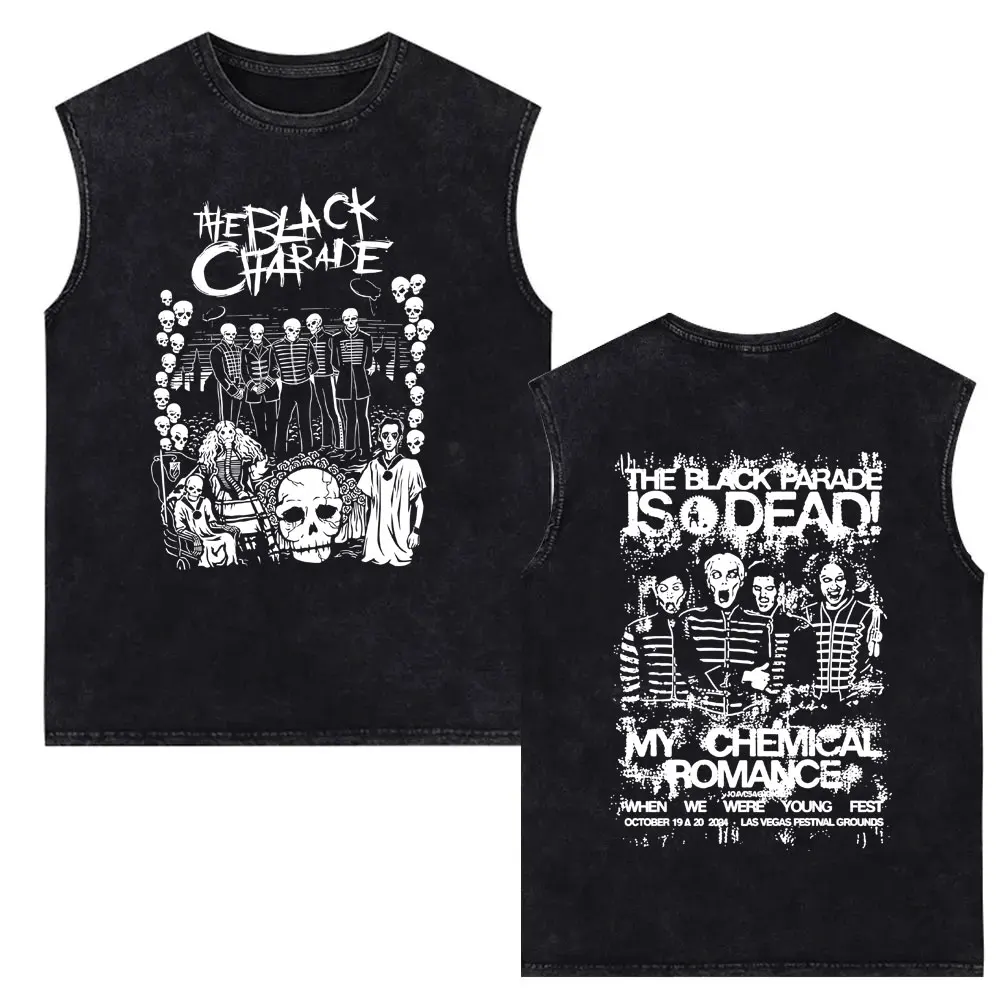 Rock Off Canotta My Chemical Romance – Ufficiale, Design March Parade, Colore Blu Navy, Tessuto Cotone Morbido, Taglie S-XXL, Unisex