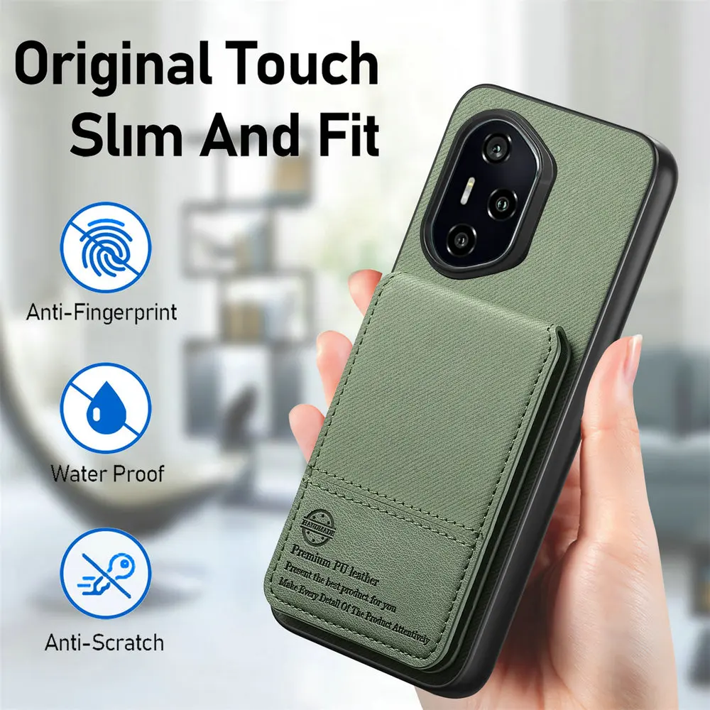 Luxury RFID Leather Card Holder Stand Case - Premium Back Cover
