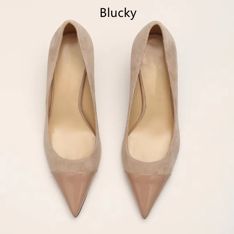 

Women's Spring and Autumn New Pointed High Heels Women's Solid Transparent Ribbon Decorative Temperament Fashion Slim Fit Profes