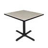 36" Square Wood Breakroom Table with T-Mold Edge Band and Metal X-Base 1