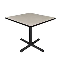 36" Square Wood Breakroom Table with T-Mold Edge Band and Metal X-Base 1