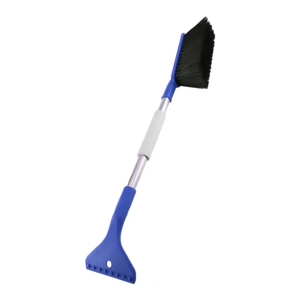 Car Snow Brush Ice Scraper Aluminum Alloy Long Handle EVA Sponge Grip Flexible Nylon Bristles Auto Windshield Snow Removal Broom