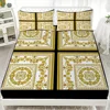3PC European Style Disc Bed Sheet Set - 100% Polyester, Digital Print, Breathable Home Decor Fitted Sheet and Bedding Sheet 1