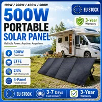 Panneau solaire portable 500W, étanche, pliable, chargeur solaire de secours pour station d'alimentation, camping-car, camping 1