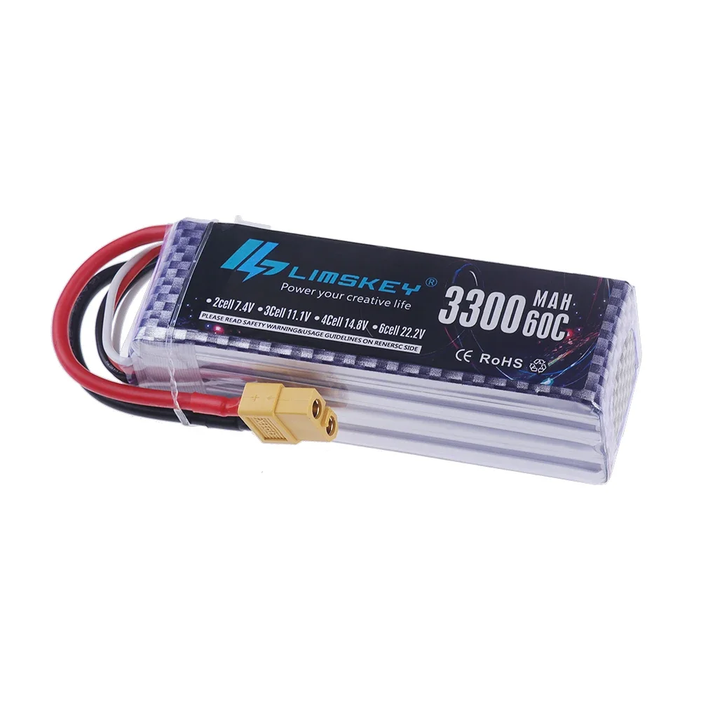 Connectique XT60/T de la batterie Lipo 4S 14.8V, adaptée aux drones nécessitant une haute capacité.