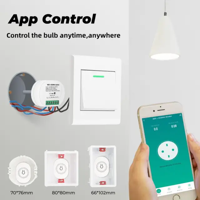 Wifi Rf433 App Control Mini Voice Work With Amazon Home Smart Breaker Smart Home Tuya Power Monitor Switch 4