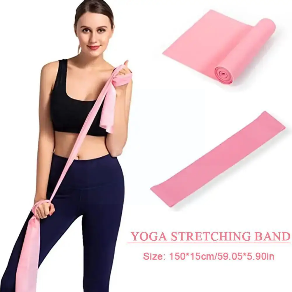 

Yoga stretch band exercise fitness resistance band Elastic Latin Dance Training for Pilates Extension Gym Home Equipment E1W3
