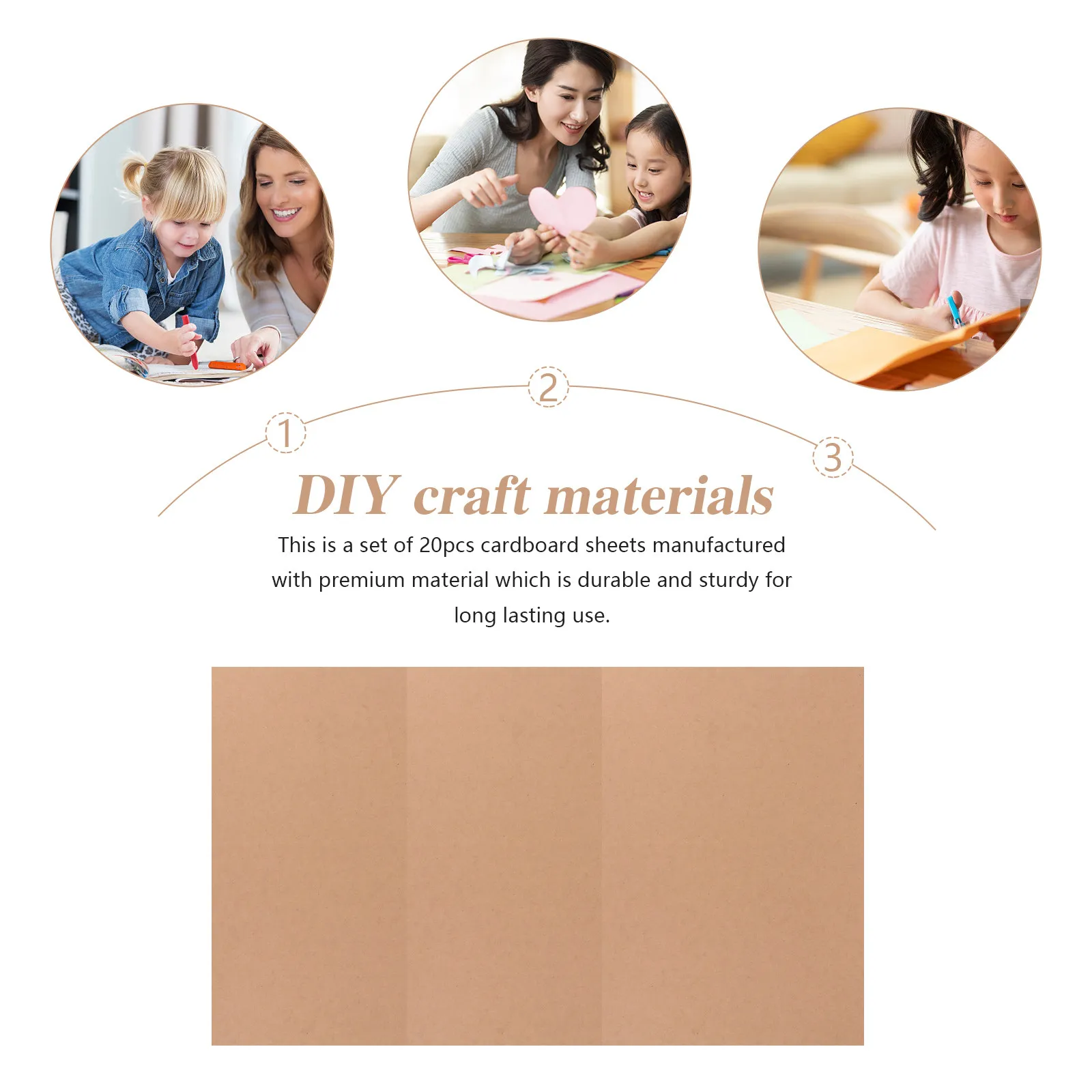 20Pcs 플랫 크래프트 종이 판지 시트 A3 헤비 듀티 소재 배송 용품에 적합 DIY 공예 프로젝트 음식 꽃