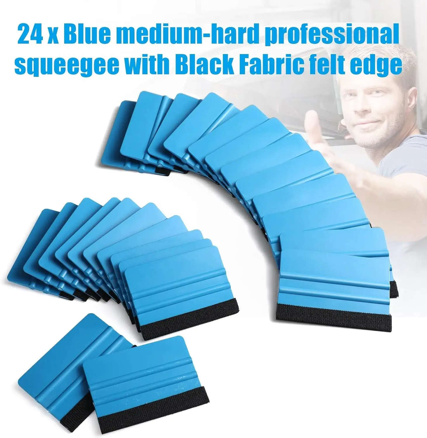 Vinyl Squeegee Window Tint Remover Sticker Applicator Squeegee for Vinyl Decal Black Felt Edge Vinyl Squeegee Plastic Scraper Wrap Tools