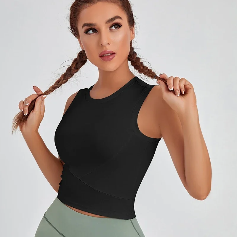 Fitness tragen ärmellose Sportweste tragen Damen Sommer eng schnell trocknend Kurzarm Laufoberteil Yoga Kleidung