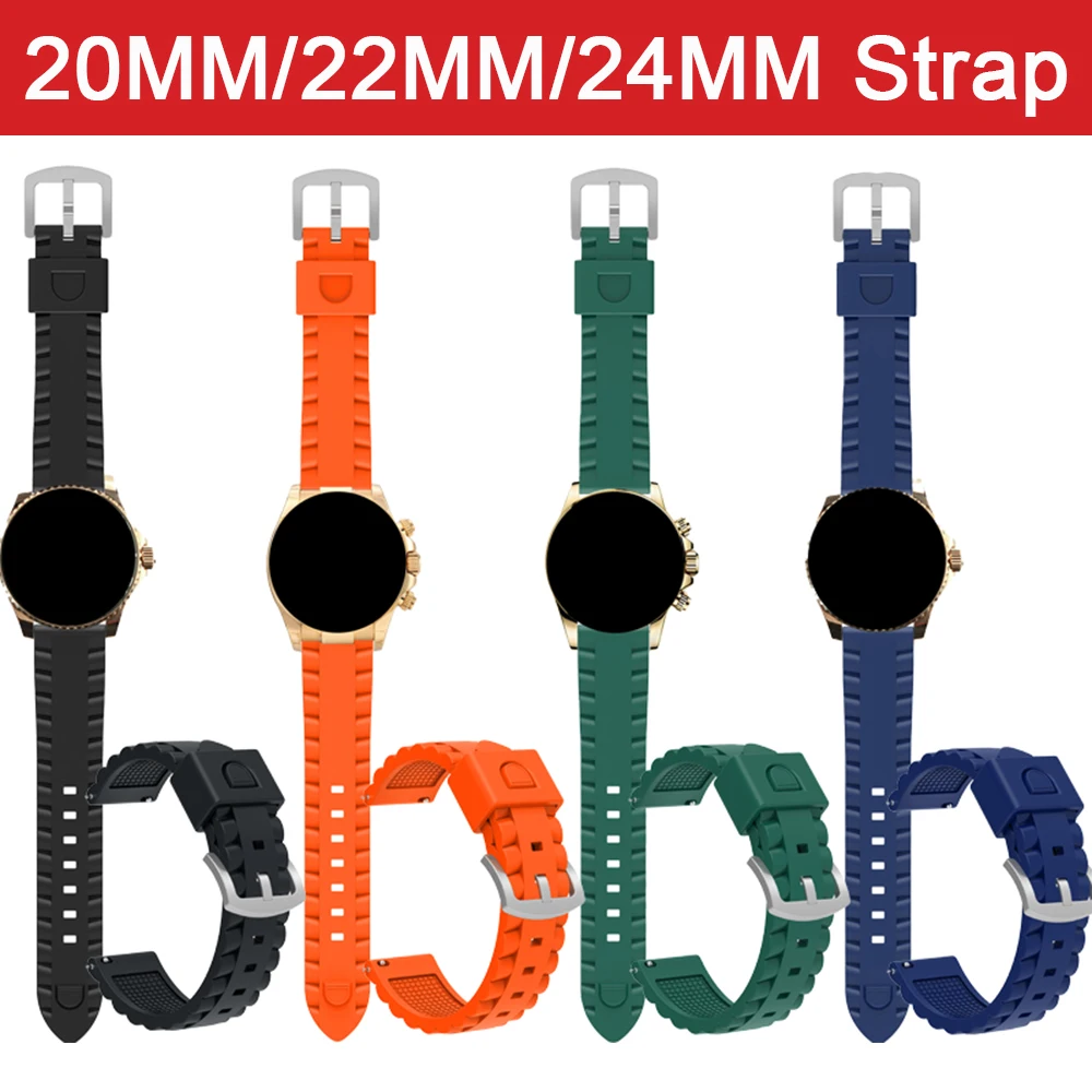 Premium Soft Silicone Smart Watch Sport Band - Quick Release Fitness Bracelet Replacement Accessory
