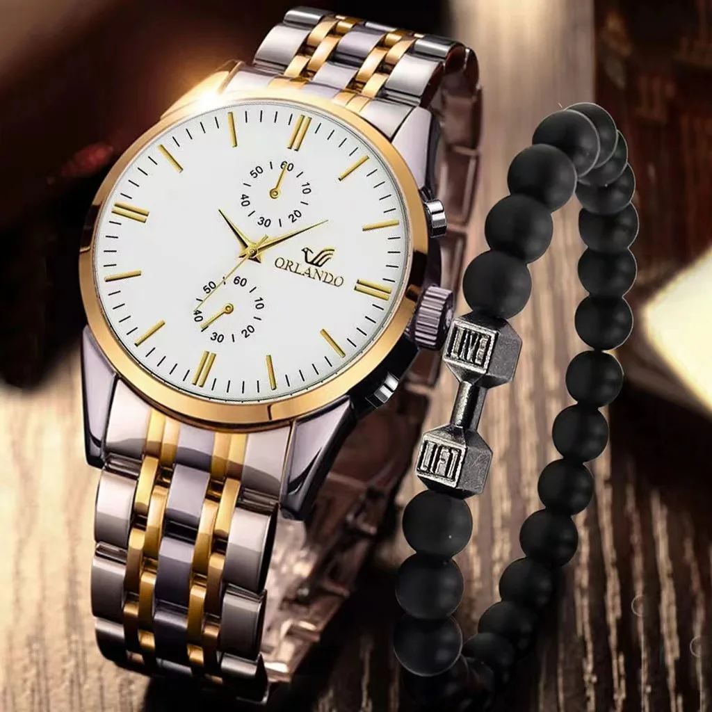

2022 New Men's Watch Steel Strap Two-piece Business Casual Temperament Simple Men's Watch Gift Men's Watch Relojes Para Hombre