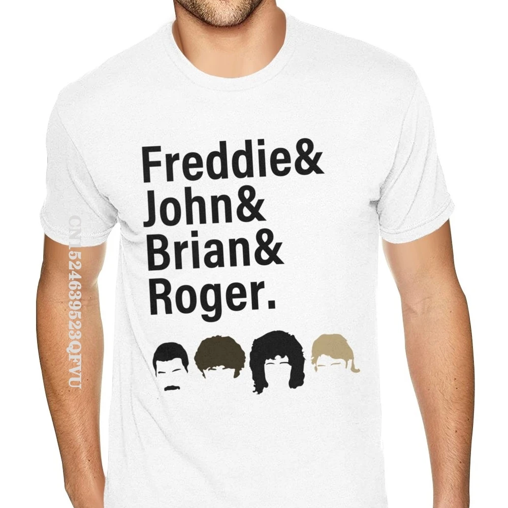 

Футболка Graphic Queen Freddie с изображением Джона Брайана Роджера, Мужская футболка небольшого размера, кавайная футболка, оптовая продажа на заказ