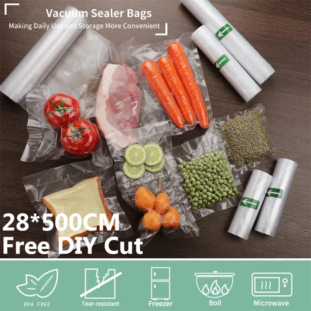 SaengQ – sac sous vide pour aliments frais, sacs de conservation pour  scelleuse sous vide, rouleaux d'emballage, 12/15/20/25/28cm x 500cm -  AliExpress