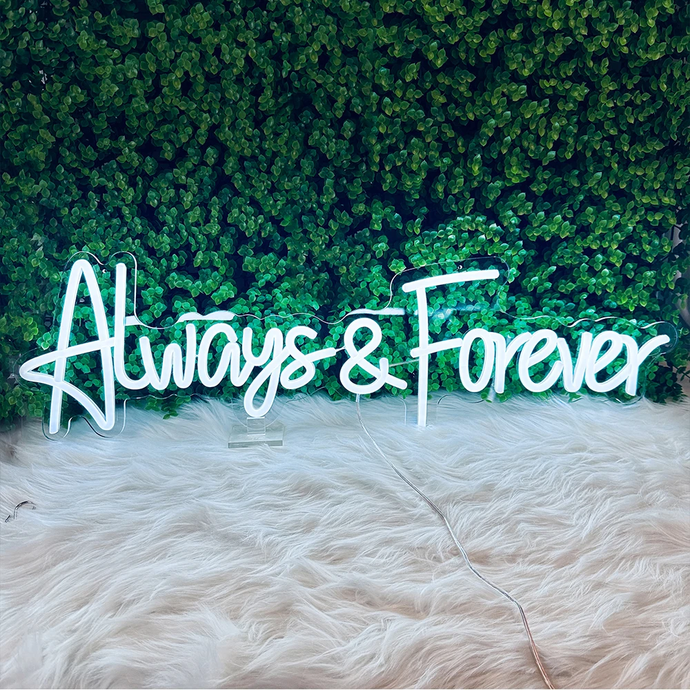 

Neon Always & Forever Art Sign Wedding Proposal Favors 12v Bedroom Home Club Wall Decor Light Sign Dimmable