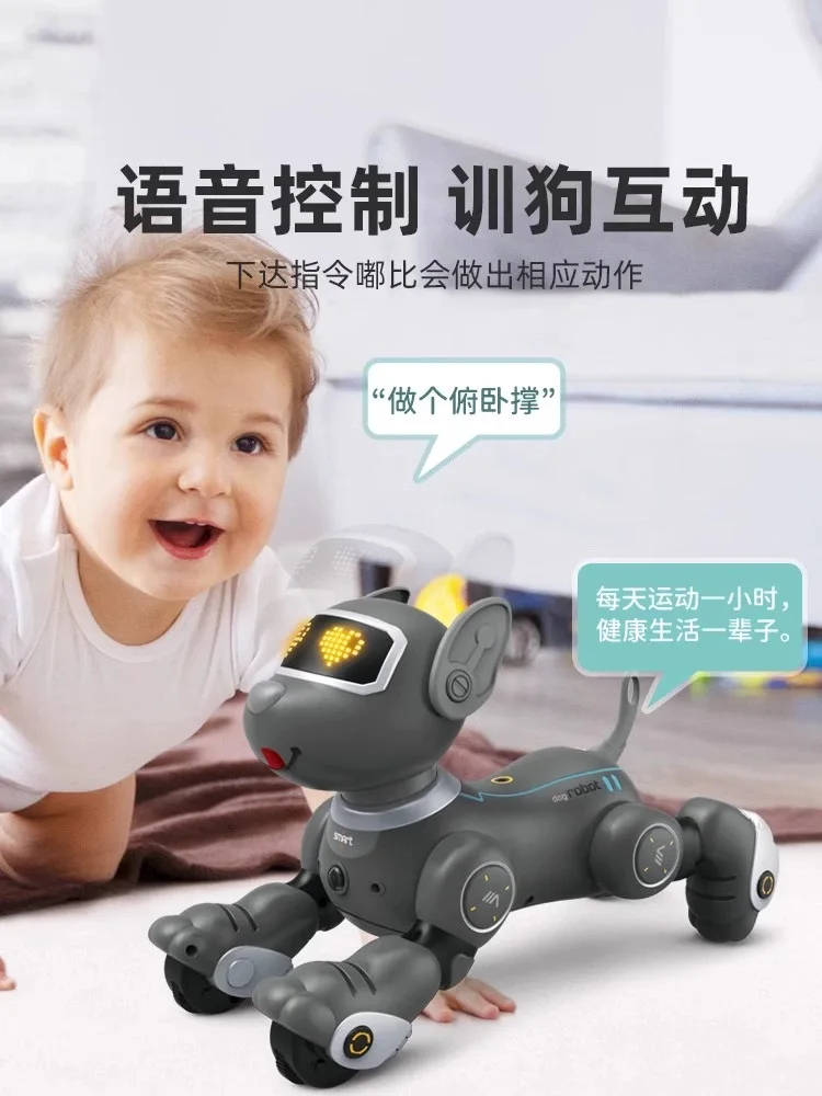 Funny RC Robot Electronic Dog Stunt Puppy Voice Command Programmable Touch-sense Music Song Robots Dogs for Children's Toys Kids