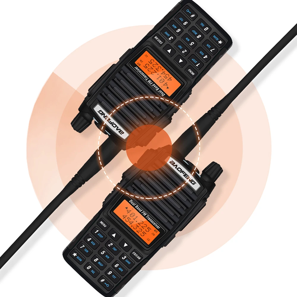 2pcs Real 8W Baofeng UV-82 Walkie Talkie 10KM uv 82 Portable Two way Radio UV82 High Power Dual Band HF FM Transceiver + NA771 2