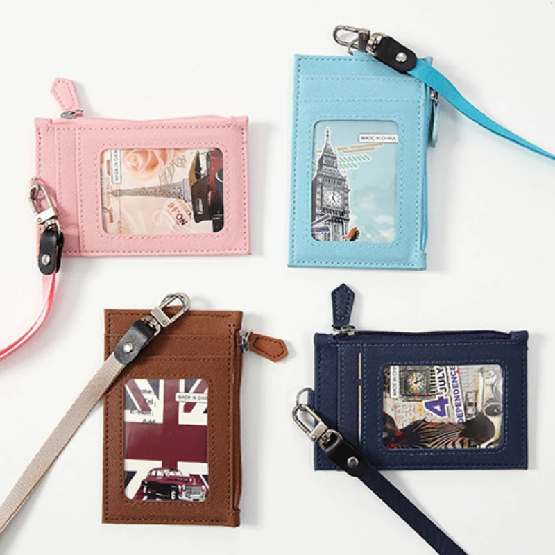 

Модная сумка для карт из искусственной кожи с ремешком унисекс, подвесной чехол на шею для карт, чехол для удостоверения личности, кредитных карт, простая сумка для нескольких карт, Карманный Кошелек