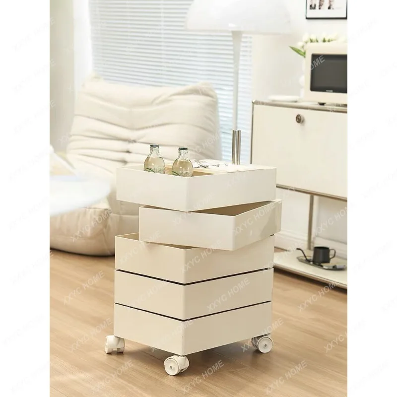 

Removable Snack Cabinet Bedroom Bedside Cabinet Ins Rotating Nail Trolley