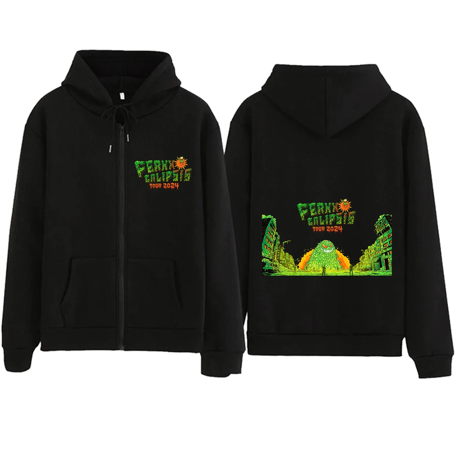 

Толстовка Feid Ferxxo Calipsis Tour 2024 на молнии, пуловер в стиле Харадзюку, топы, уличная одежда, поклонники музыки, подарок, свитшоты с V-образным вырезом