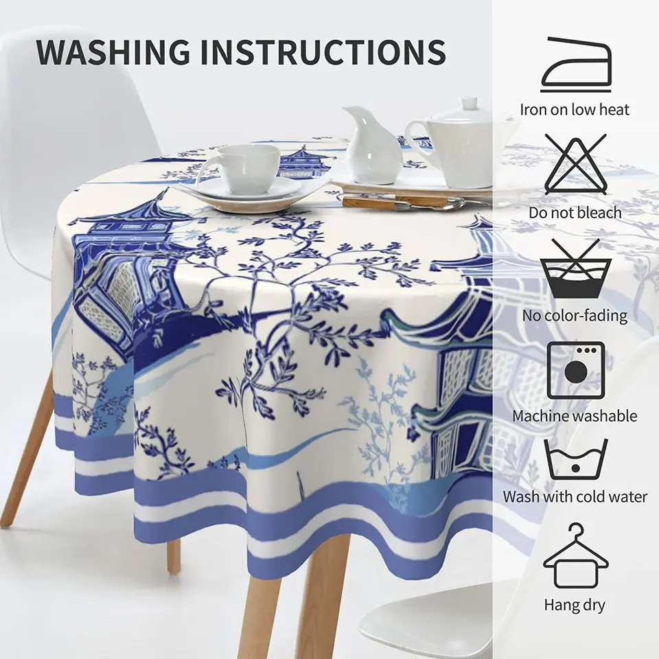 Nappe Ronde Motif Carte Du Monde - Lavable Et Réutilisable - Protège Et Décore La Table De Salle à Manger S Pour Tables Rondes De 101,6 à 127 Cm