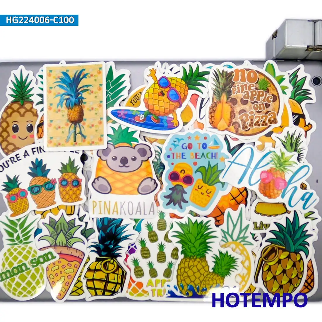50/100 Stück, Niedliche Ananas-Abziehbilder, Lustige Retro, Karikatur Ananas, Fruchtaufkleber, für Gepäck, Sammelalbum, Fahrrad, Auto, Telefon, Motorrad, Gitarre, Laptop-Aufkleber – Detail 8