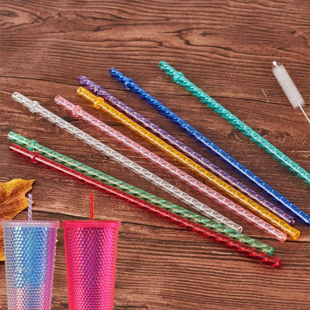 Eco-Friendly Multi-Color Reusable Straws with Clasps - Large Diameter, Perfect