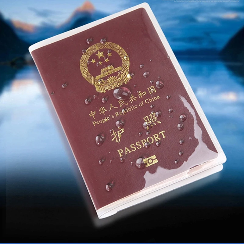 

1pc Transparent Passport Cover on Waterproof Document Bags Travelling Passport Protective Sleeve