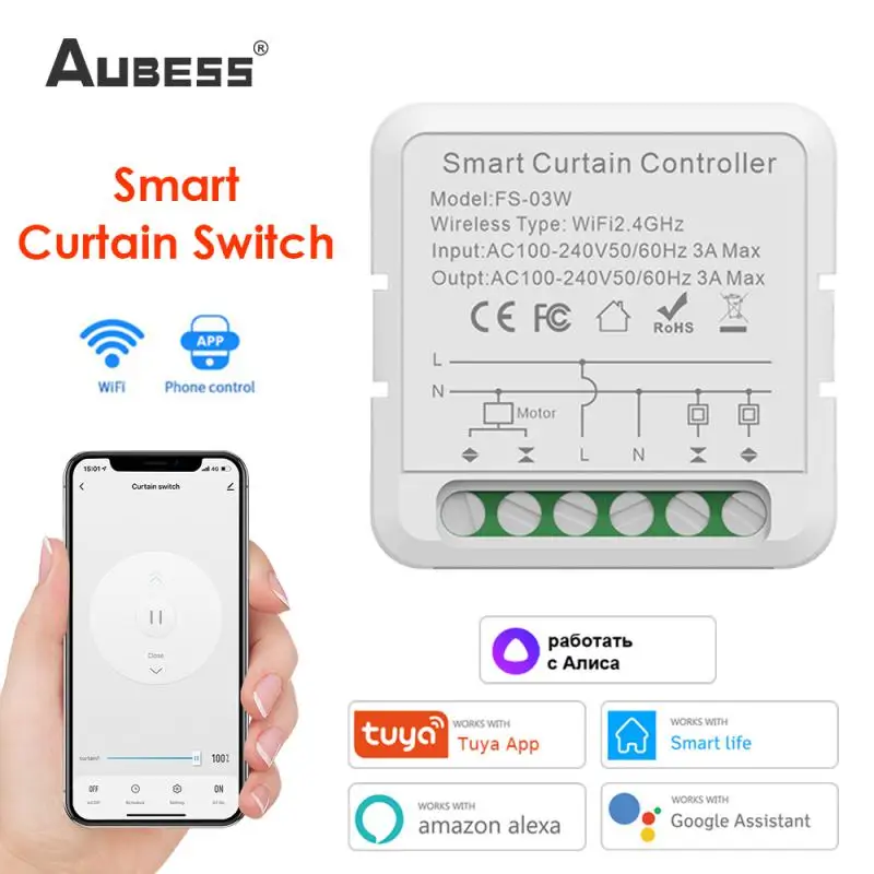

2~10PCS Alexa Smart Switch Wifi Smart Smart Curtain Controller Smart Home Smart Life Wifi Smart Curtain Switch Google Home Tuya