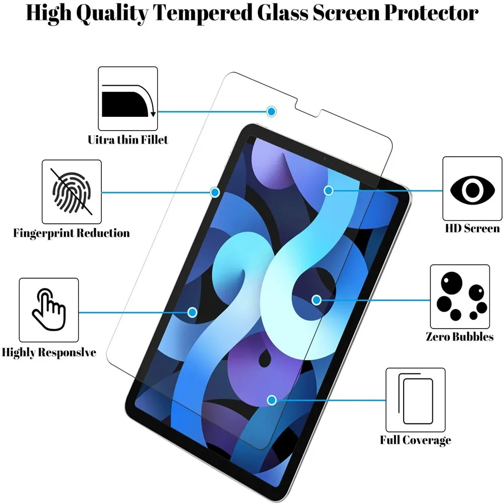 Tempered Glass Screen Protector For iPad ipad pro 2021 Tablet Protective Film For iPad 10.2 9 8 7 for Air 4 5 2022 Mini 6 2021 2