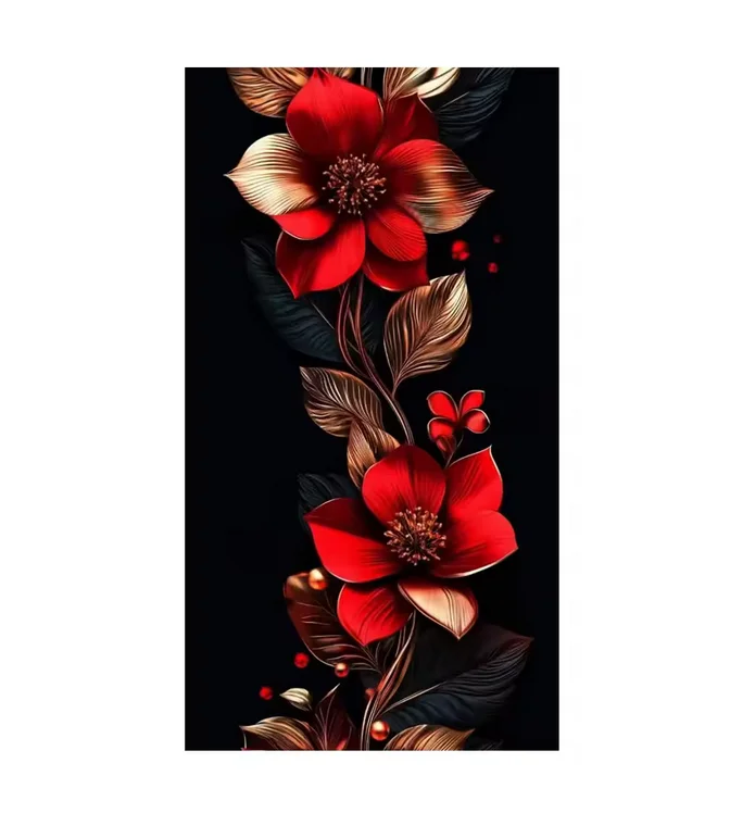 5D DIY Diamant Kunst Malerei Schwarz Gold Rote Blumen Kreuzstich Kits Vollquadrat Strass Mosaik Stickerei Home Dekoration – Detail 9