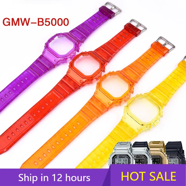 Farbe Klaren Riemen + Fall Für Casio G-Schock GMW-B5000 Harz Strap Retrofit  Uhr Zubehör Inklusive Montage Werkzeug - AliExpress