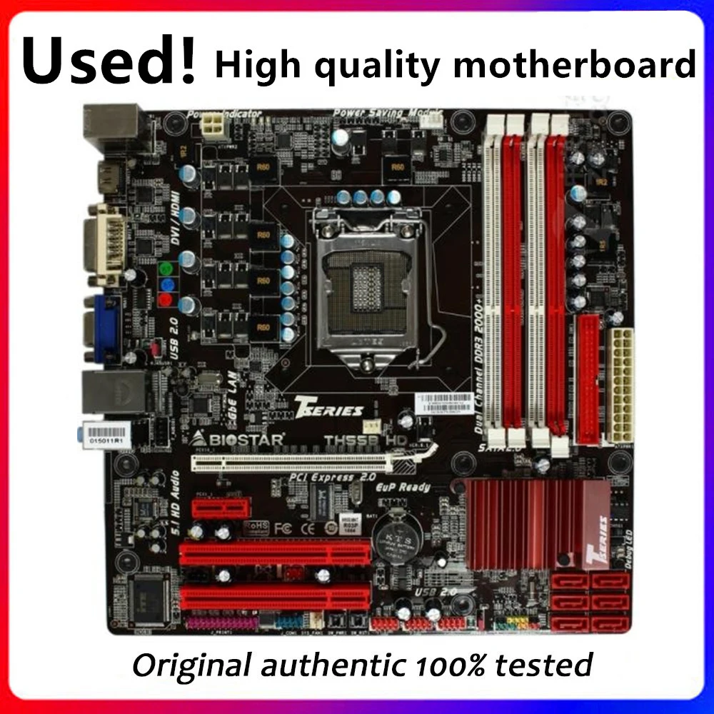 

Материнская плата для Biostar TH55B HD LGA 1156 DDR3 16 ГБ для Intel H55 SATA II оригинальная б/у материнская плата для настольного компьютера