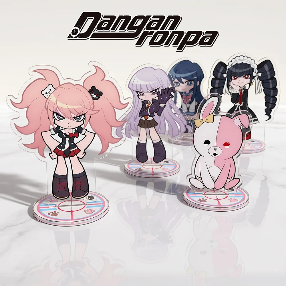Anime Danganronpa Q Version Nagito Chiaki Kokichi Doppelseitiger HD-Acryl-Ständer Schlüsselanhänger Niedliche Figur Display Schreibtischdekoration Geschenke