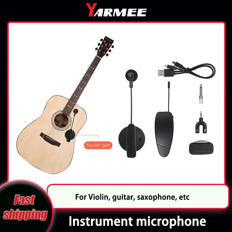 

YARMEE UHF Wireless Microphone for Guitar Viola Cello Mandolin Portable Mic Musical Instrument Wireless Micrifoom for Violin