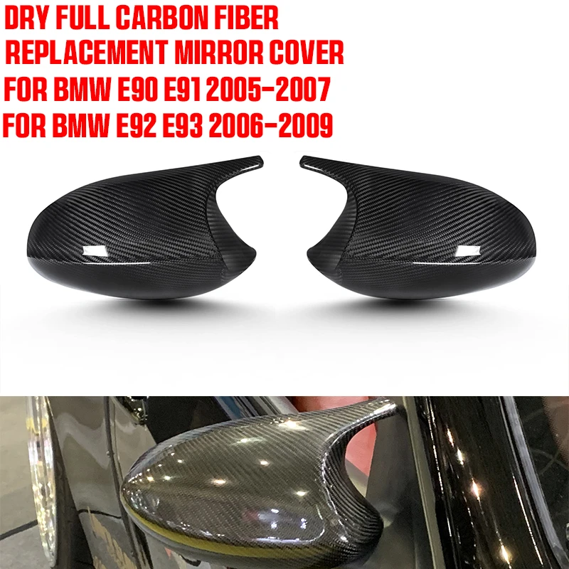 Dry Full Carbon Fiber Car Side Mirror Cover Replacement RearView Mirror