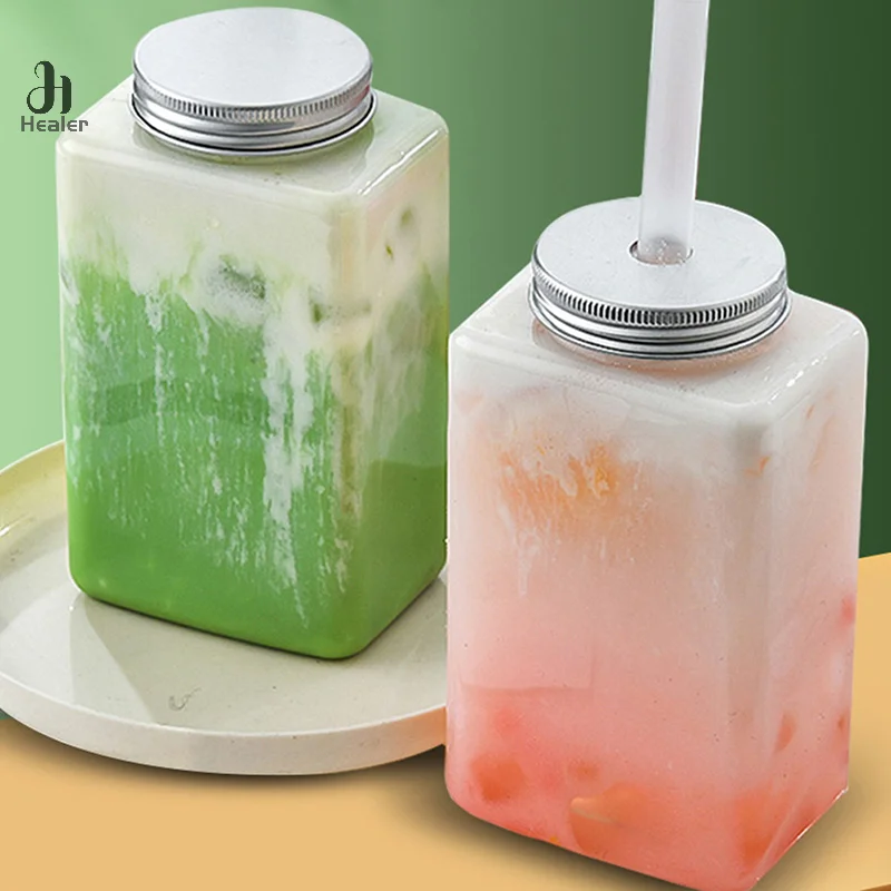 

500ML Tea Milk Fruit Water Cup Beverage Bottle Disposable Yogurt Food Grade Plastic Bottle Milk Tea Shop Juice Bottle Party