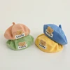 Cute Baby Berets Cartoon Bear Artist Painter Cap 6-24M Toddler Woolen Crochet Bonnet Winter Warm Knitted Hat Solid Kids Beanies 1