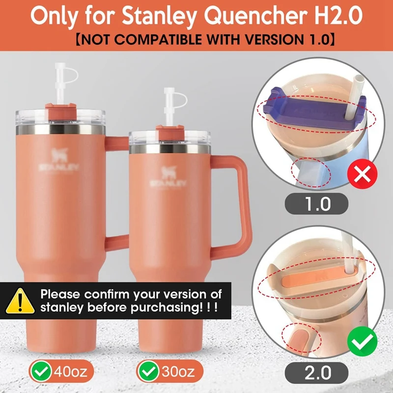 18 PCS Spill Stopper Set Straw Cover Spill Stopper Silicone For Stanley Quencher H2.0 Flowstate Tumbler 40Oz 30Oz