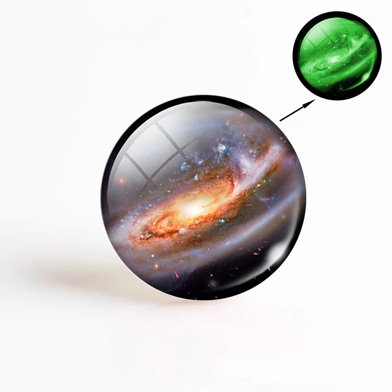 Radiant Solar System Glow Glass Cabochon - Luminous DIY Jewelry Accent