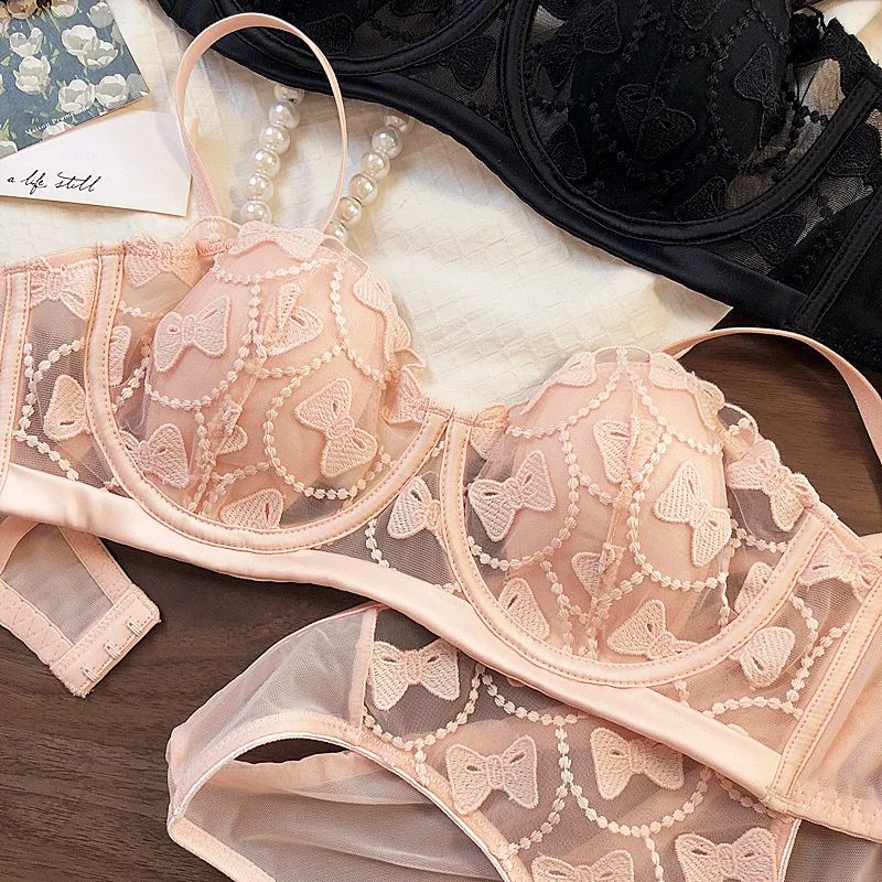 Diskon Besar Set Bra Renda Seksi Wanita Pakaian Dalam Merek Mode Bra Push Up  Perban Klasik Set Bra Berongga Wanita dan Celana Dalam - AliExpress