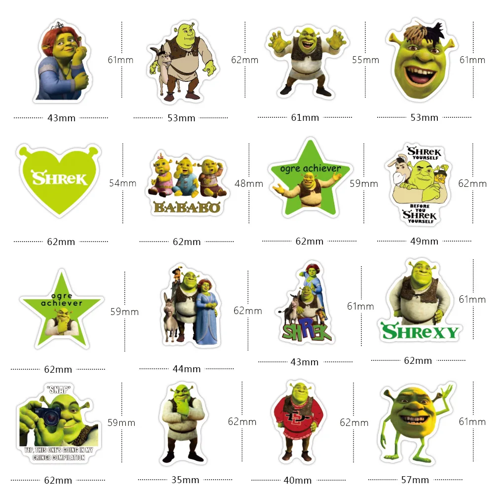10 / 30 / 50pcs,Cartoon Monster Shrek Graffiti Sticker, DIY, Waterproof, Laptop, Suitcase, Guitar, Star Sticker,
