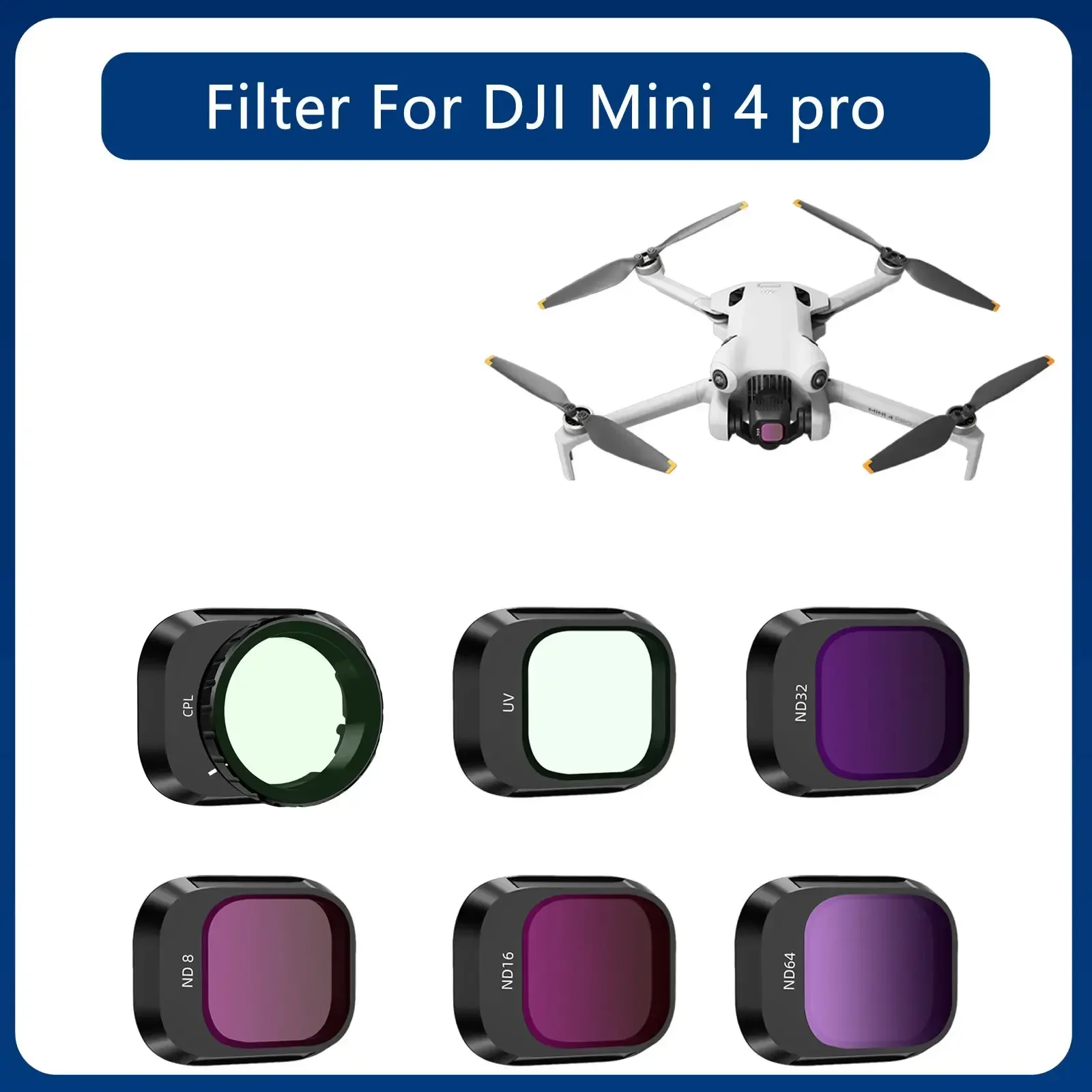 Lens Filters ND Filters Set For Dji MINI 4 PRO Filter Professionele Lens CPL ND8 ND16 ND32 ND64 Filters Set Camera Lens mini 4 accessoires