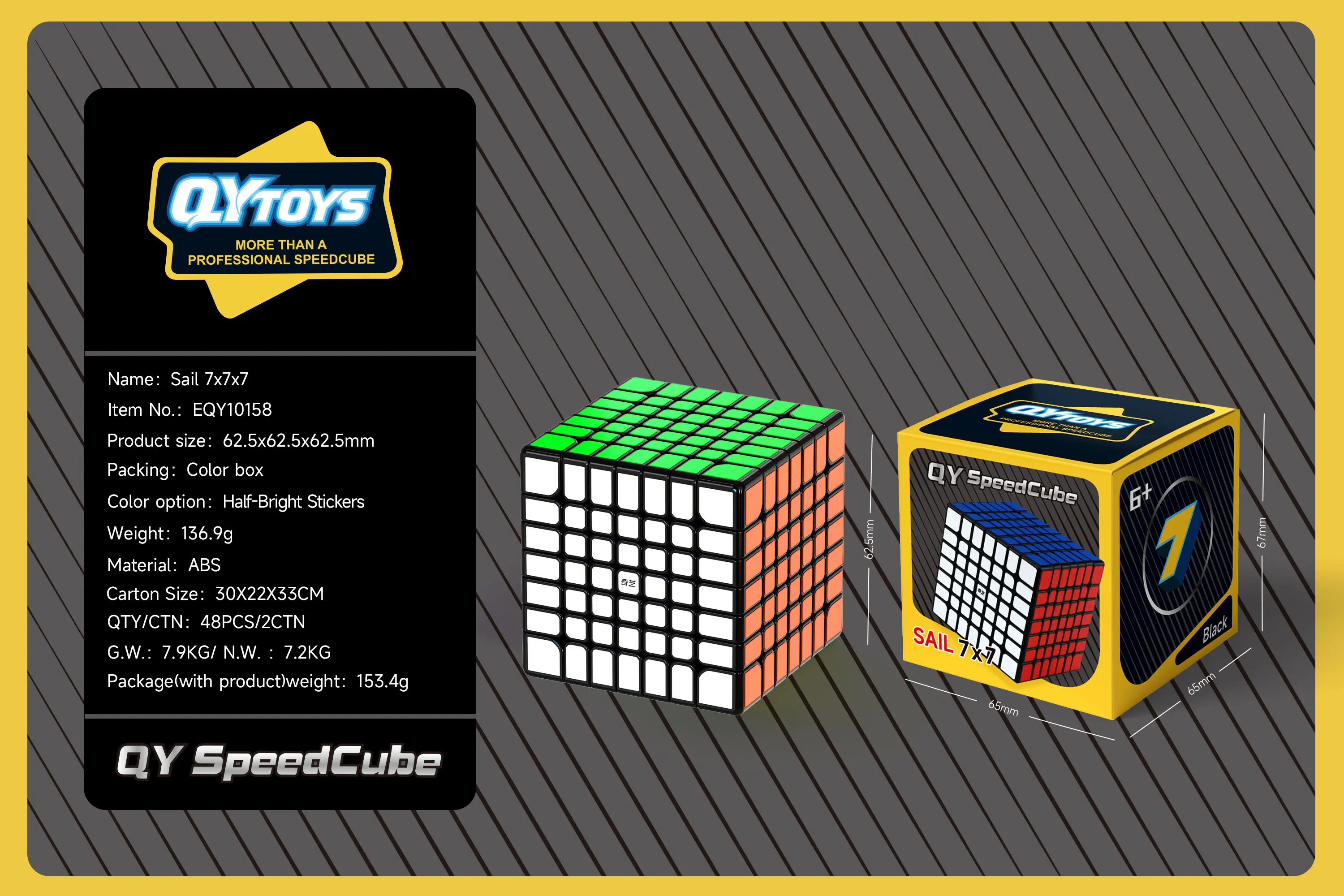 XMDCuber QY Toys 8x8 Speed Cube Stickerless 70MM, Velocità Cubo 8x8x8 Puzzle Cubo Magico