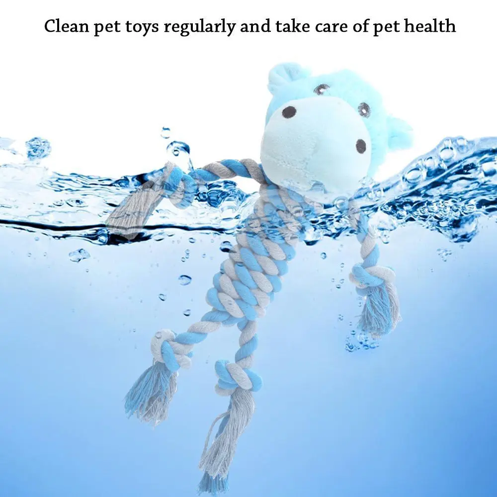 Pet Dog Squeaky Toy For Small Meduim Dogs Soft Plush Chew Stuffed Animal Shape Bite Resistant Dog Cotton Rope Toys Pets Supplies 3