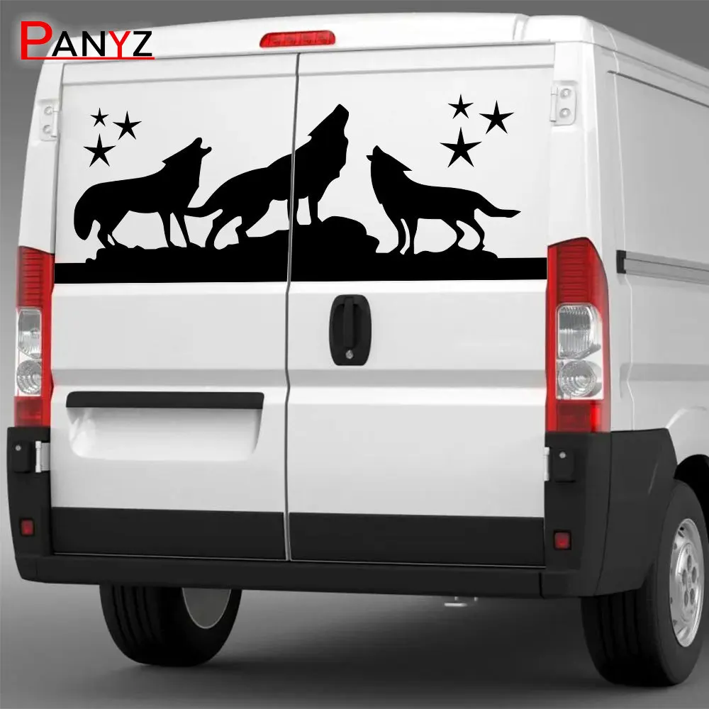 Adesivi Per Porta Posteriore Dell'Auto Per Peugeot Boxer Citroen Jumper Fiat Ducato Accessori Camper Van Camper Wolf Graphics Decalcomanie In Vinile
