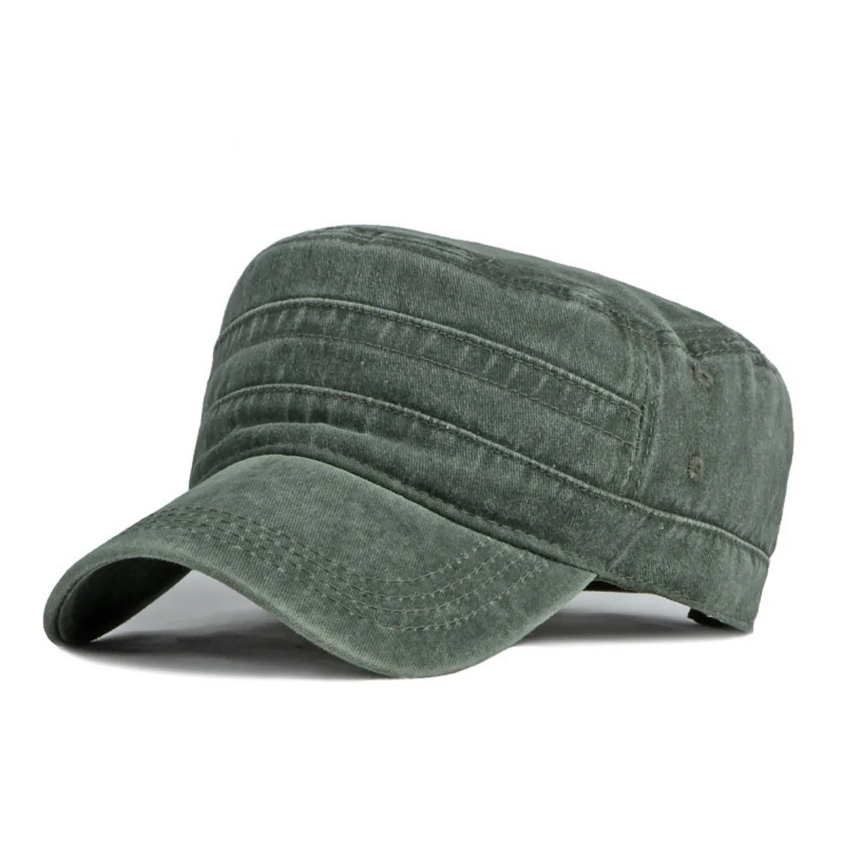 1pc Casual Flat Cap Men's Military Hats for Men Spring and Summer Sun Hat Wash Old Black Gray Caps