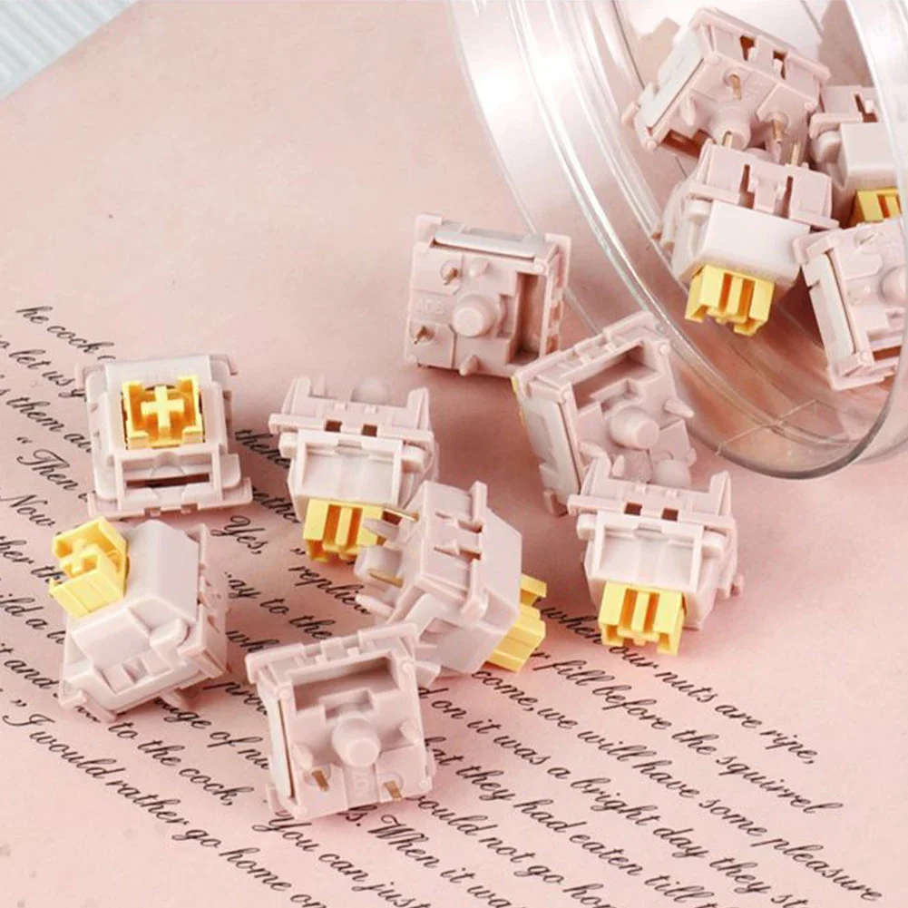 10Pcs Outemu Silent Peach V2 스위치 Lubed 업데이트 Silent Lemon 스위치 기계식 키보드 선형 촉각 3Pin 맞춤형 핫 스왑