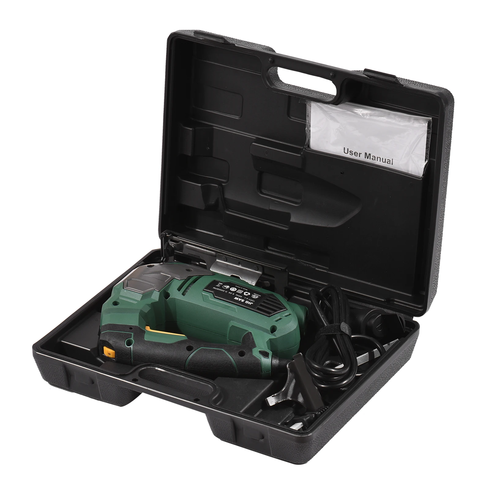 

Laser 6 Variable Speeds 6 Blades ±45° Bevel Cutting 4 Orbital Settings Pure Copper Motor Jigsaw 6.5 Amp 3000 SPM Jig Saw